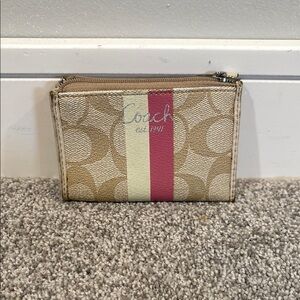 Coach Tan and Pink Card Wallet
